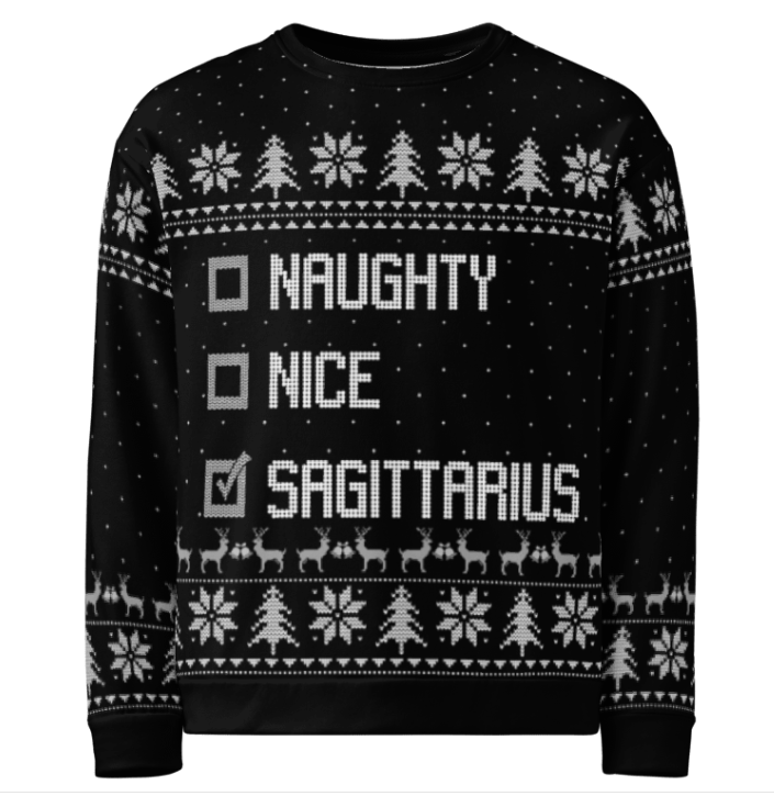 Sagittarius ugly christmas sweater for men